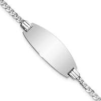 14k White Gold Oval Curb ID Bracelet-LID88W-7