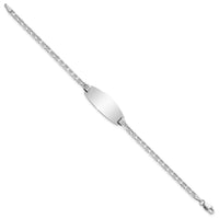 14k White Gold Oval Anchor ID Bracelet-LID89W-7