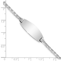 14k White Gold Oval Anchor ID Bracelet-LID89W-7