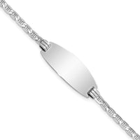 14k White Gold Oval Anchor ID Bracelet-LID89W-7