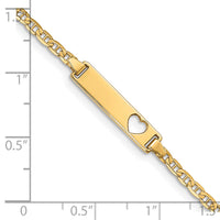 14k Cut-out Heart Anchor Link ID Bracelet-LID9-7