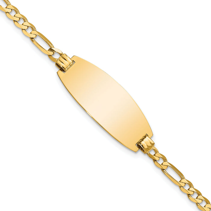 14ky Oval Figaro ID Bracelet-LID90-7