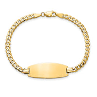 14ky Oval Curb ID Bracelet-LID91-8