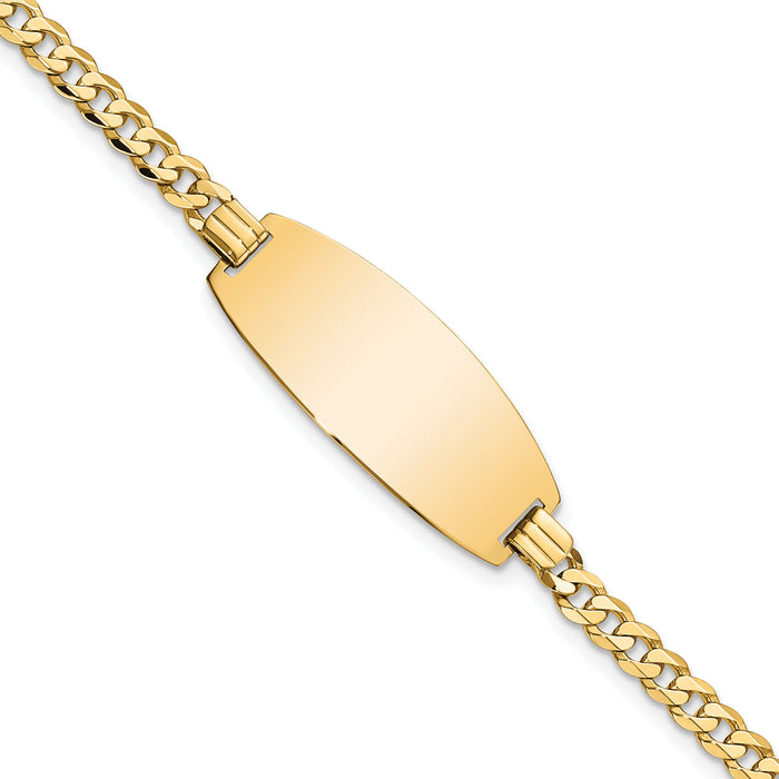 14ky Oval Curb ID Bracelet-LID91-8