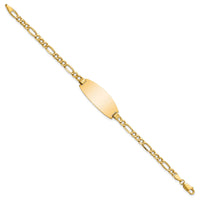 14k Semi-solid Oval Figaro ID Bracelet-LID92-7