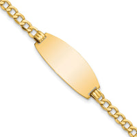 14k Semi-solid Oval Curb ID Bracelet-LID93-7