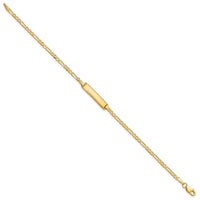 14k Figaro Diamond Cut ID Bracelet-LID94-7