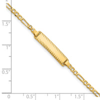 14k Figaro Diamond Cut ID Bracelet-LID94-7