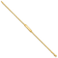 14k Curb Link Diamond Cut ID Bracelet-LID95-7