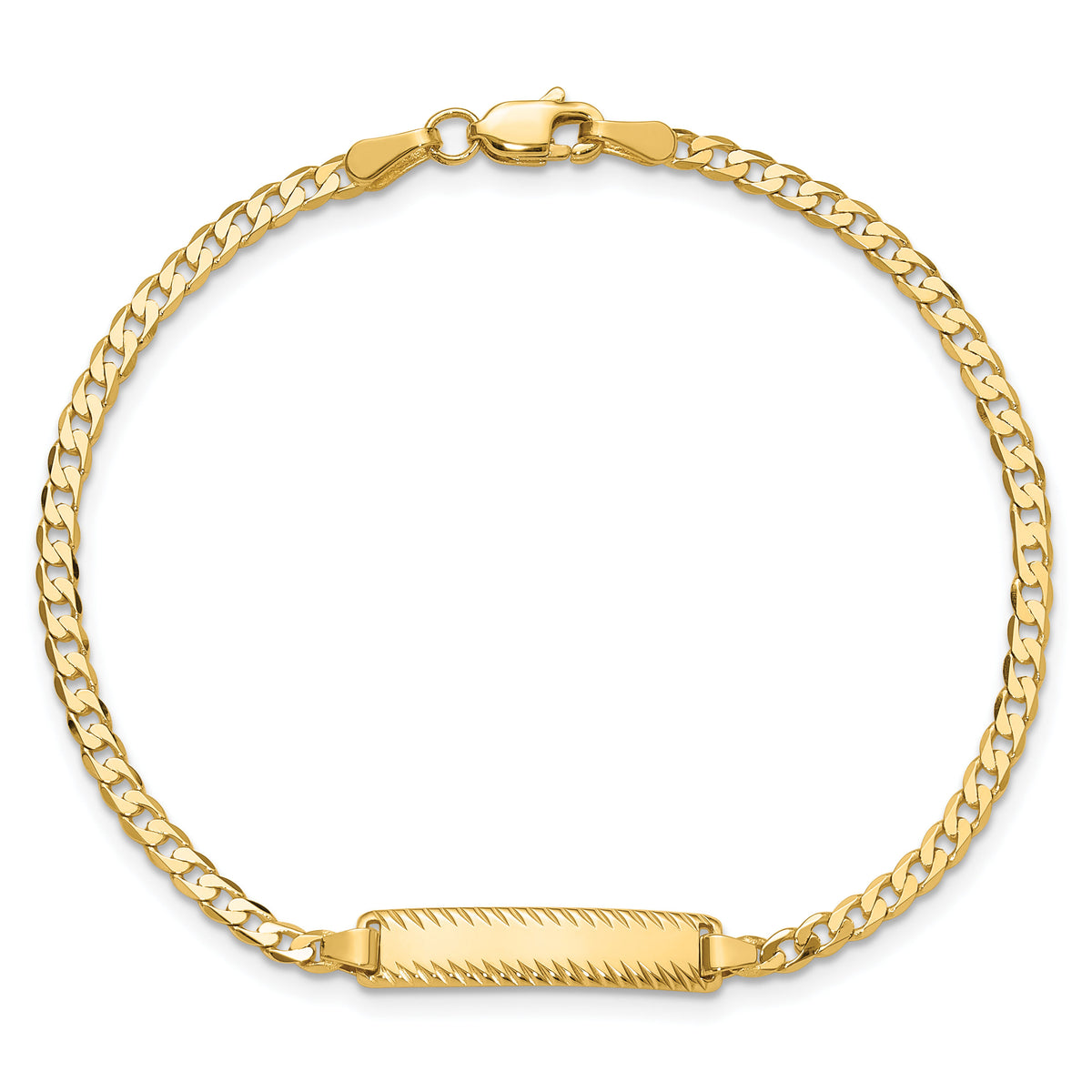14k Curb Link Diamond Cut ID Bracelet-LID95-8