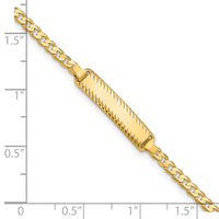 14k Curb Link Diamond Cut ID Bracelet-LID95-7