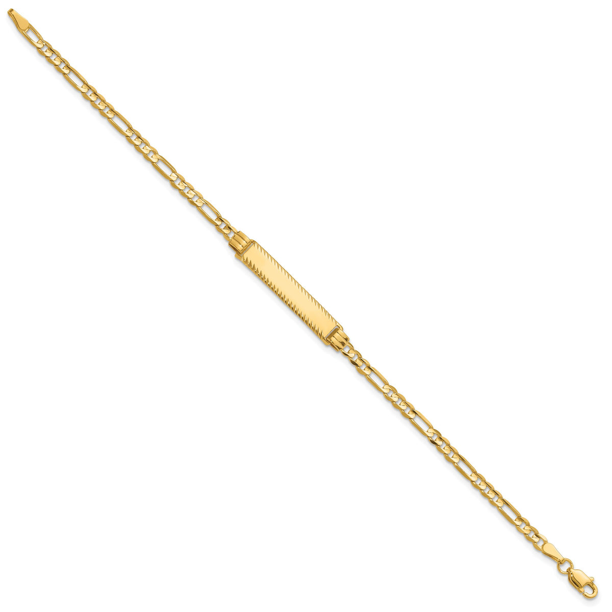 14k 3.0mm Figaro Diamond Cut ID Bracelet-LID96-7