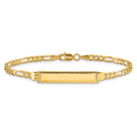 14k 3.0mm Figaro Diamond Cut ID Bracelet-LID96-8