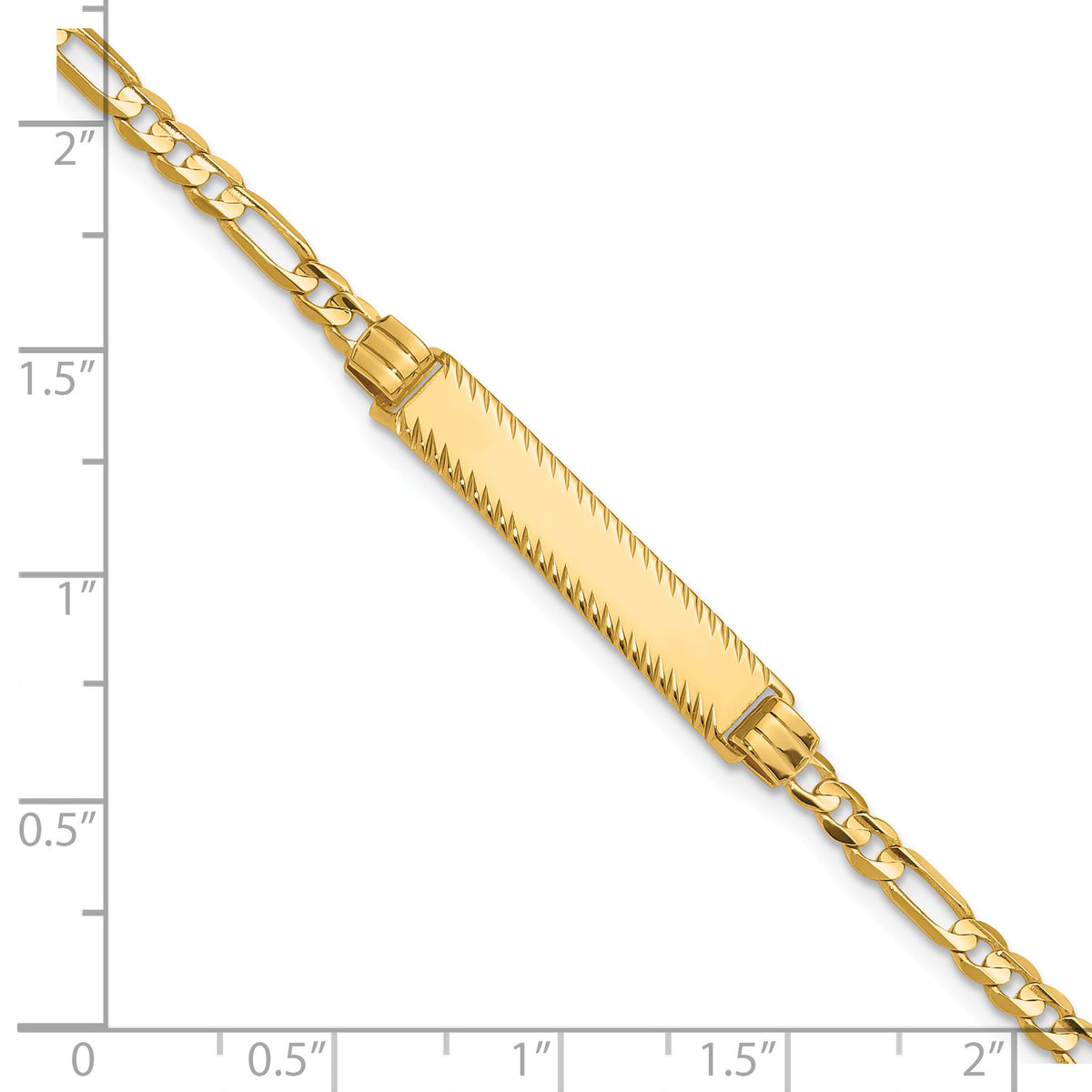 14k 3.0mm Figaro Diamond Cut ID Bracelet-LID96-8