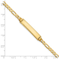 14k Flat Figaro Link Diamond Cut ID Bracelet-LID98-8