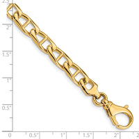 14K 6.9mm Hand-polished Anchor Link Bracelet-LK100-9