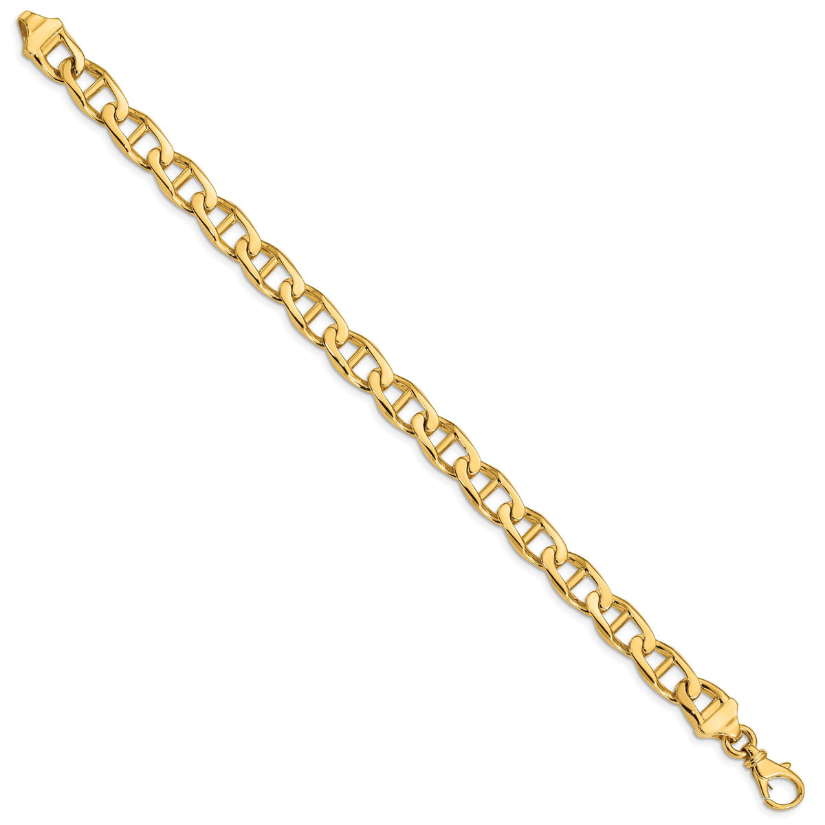 14k 9mm Hand-polished Anchor Link Bracelet-LK101-8