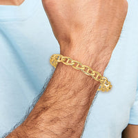 14k 9mm Hand-polished Anchor Link Bracelet-LK101-8
