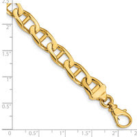 14k 9mm Hand-polished Anchor Link Bracelet-LK101-8