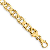14k 9mm Hand-polished Anchor Link Bracelet-LK101-8