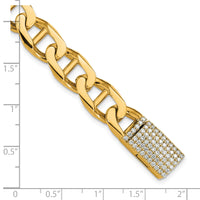 14k 10.3mm Hand-polished Anchor Link Diamond Clasp Bracelet-LK102DIA-8