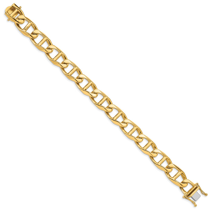 14k 12.5mm Hand-polished Anchor Link Bracelet-LK103-8