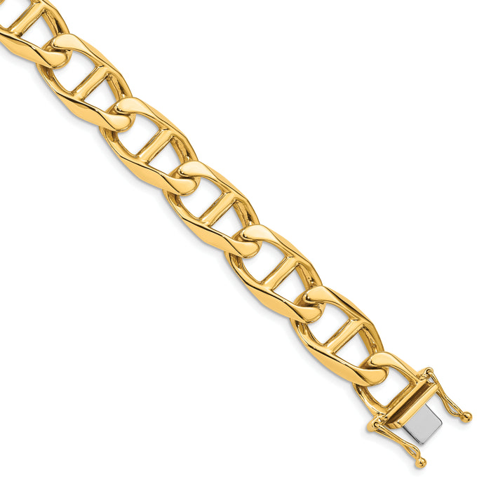 14k 12.5mm Hand-polished Anchor Link Bracelet-LK103-8