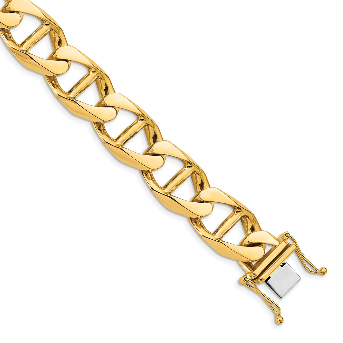 14k 14.6mm Hand-polished Anchor Link Bracelet-LK104-8
