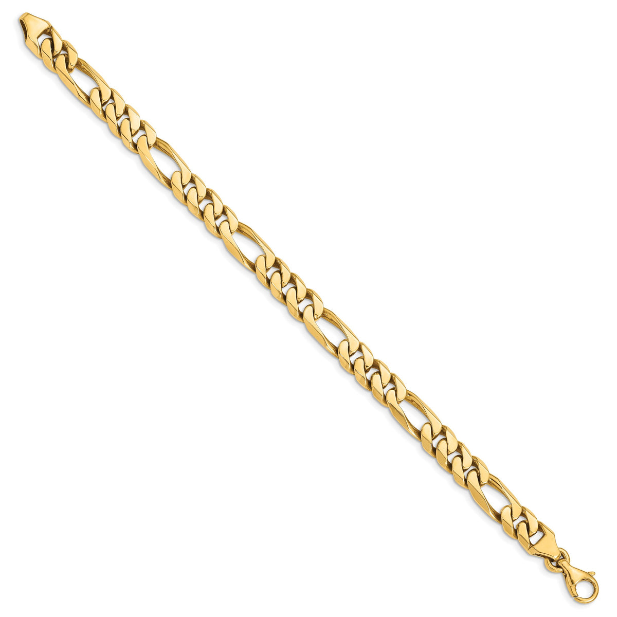 14k 8mm Hand-polished Figaro Link Bracelet-LK108-9