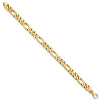 14k 8mm Hand-polished Figaro Link Bracelet-LK108-9