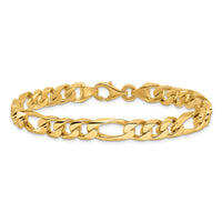 14k 8mm Hand-polished Figaro Link Bracelet-LK108-8