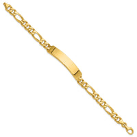 14k Hand-polished Figaro ID Bracelet-LK108ID-8