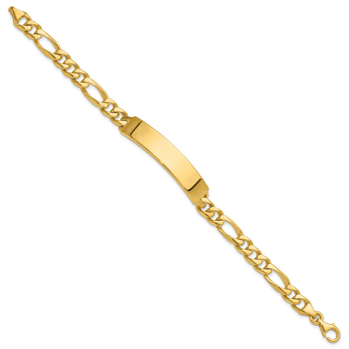 14k Hand-polished Figaro ID Bracelet-LK108ID-8
