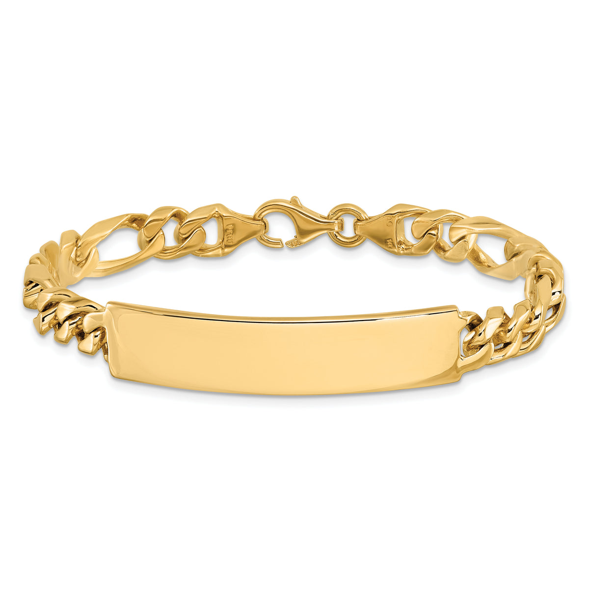 14k Hand-polished Figaro ID Bracelet-LK108ID-8