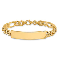 14k Hand-polished Figaro ID Bracelet-LK108ID-8
