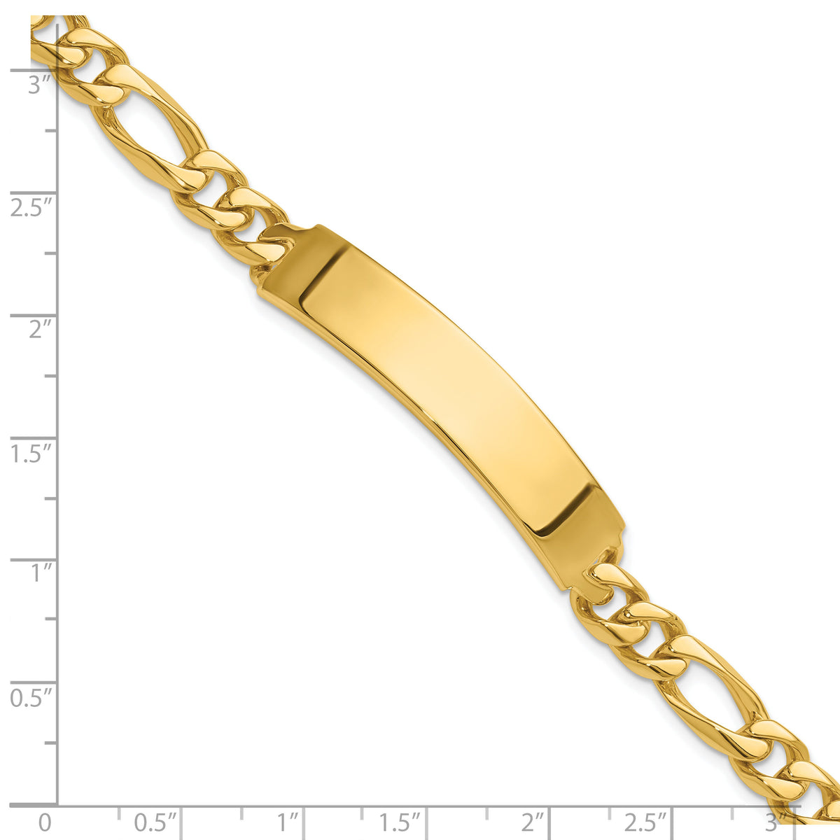 14k Hand-polished Figaro ID Bracelet-LK108ID-8