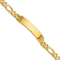 14k Hand-polished Figaro ID Bracelet-LK108ID-8