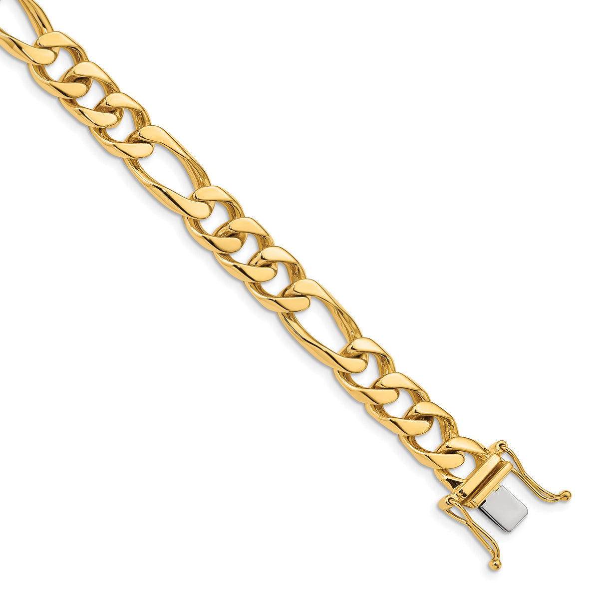 14k 9mm Hand-polished Figaro Link Bracelet-LK109-8