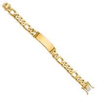 14k Hand-polished Figaro Link ID Bracelet-LK110ID-8.5