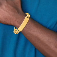 14k Hand-polished Figaro Link ID Bracelet-LK110ID-8.5