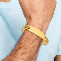 14k Hand-polished Figaro Link ID Bracelet-LK111ID-8.5