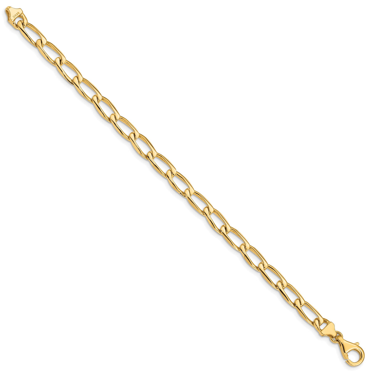 14K 5.9mm Hand-Polished Open Link Bracelet-LK113-7