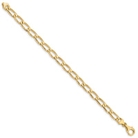 14K 5.9mm Hand-Polished Open Link Bracelet-LK113-7