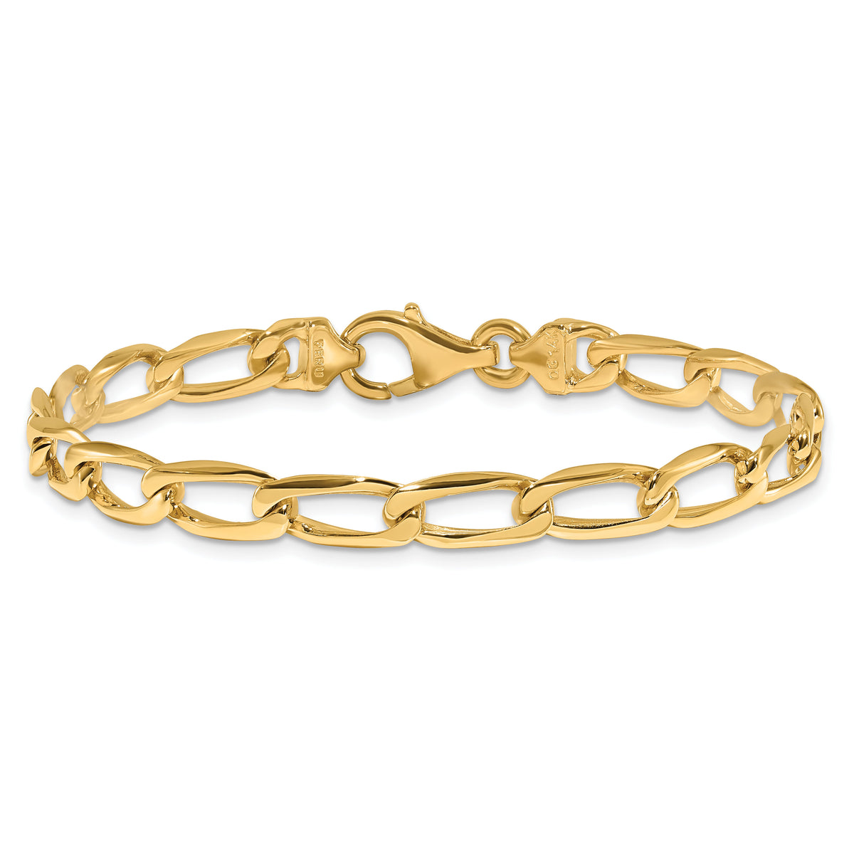 14K 5.9mm Hand-Polished Open Link Bracelet-LK113-8