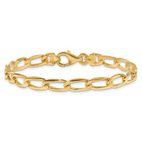 14K 5.9mm Hand-Polished Open Link Bracelet-LK113-8