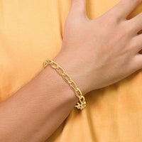 14K 5.9mm Hand-Polished Open Link Bracelet-LK113-7