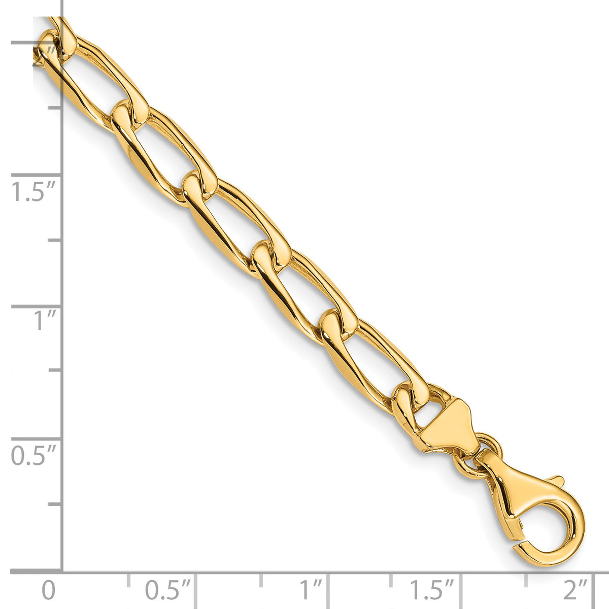 14K 5.9mm Hand-Polished Open Link Bracelet-LK113-7