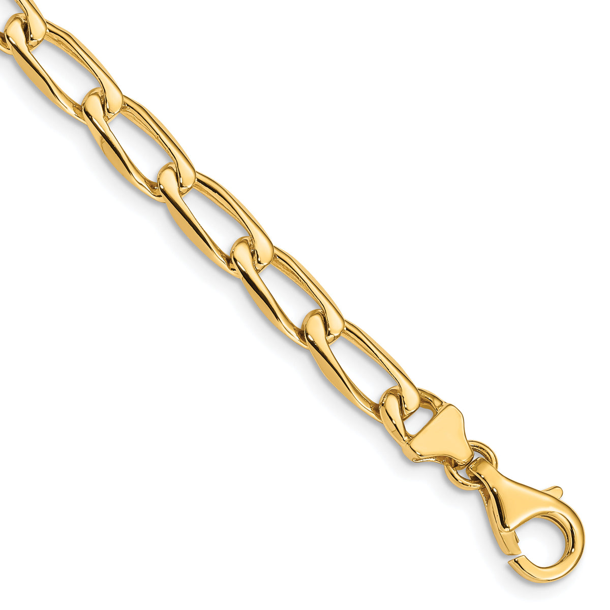 14K 5.9mm Hand-Polished Open Link Bracelet-LK113-7