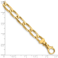 14K 6.5mm Hand-Polished Open Link Bracelet-LK114-7