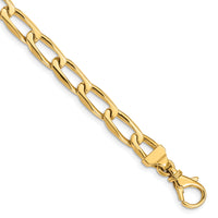 14K 6.5mm Hand-Polished Open Link Bracelet-LK114-7